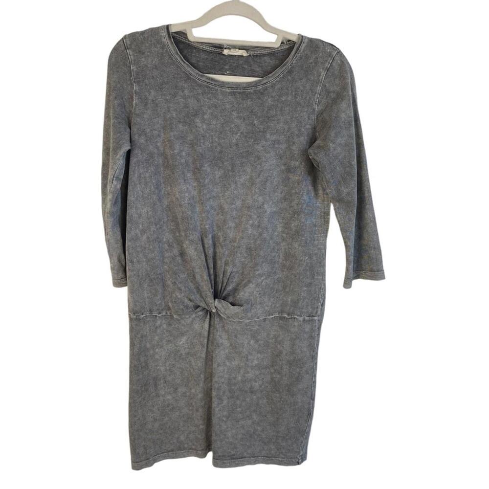 Anthropologie Jane Delancey dress twist front knot mini gray acid wash XS